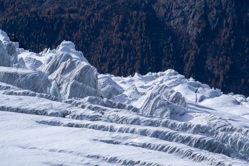 Les blocs de glace du glacier du Tour