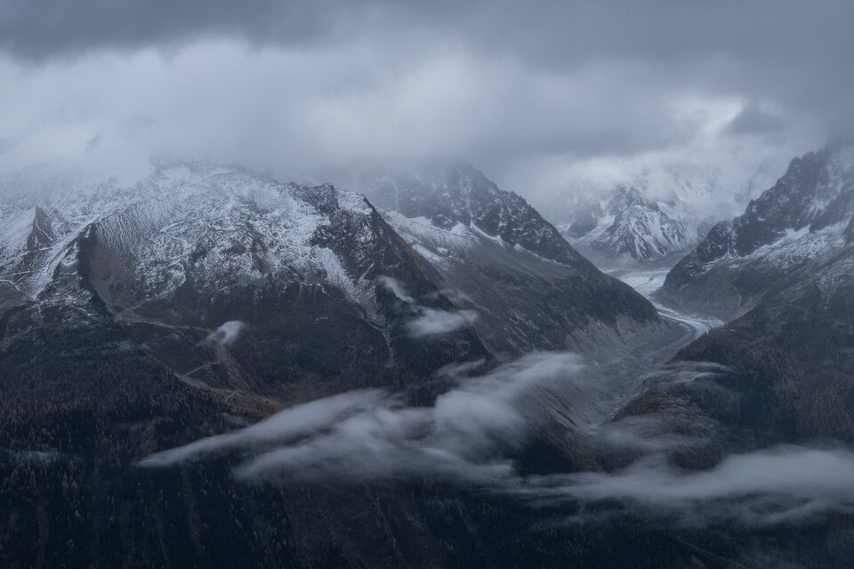 Le ballet des nuages autour de la Mer de Glace